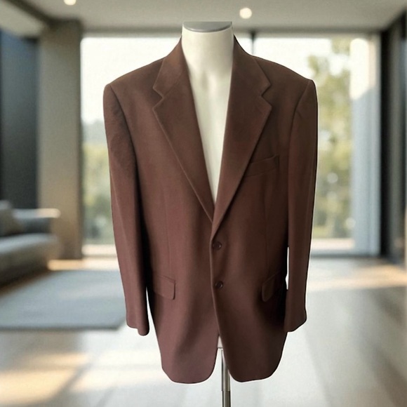 LOUIS DELL’ OLIO ITALY 100% CASHMERE 2-Button Jacket Size 44 REGULAR